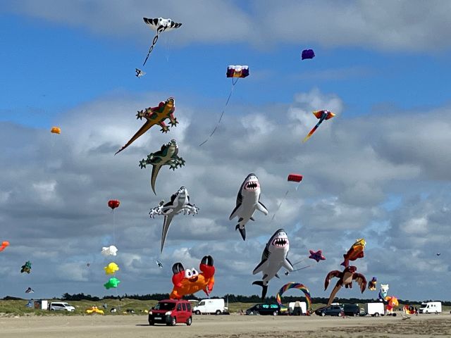 Fanø: Strand mit Drachen